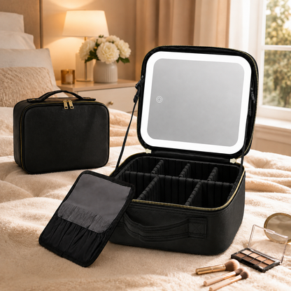 Trousse de maquillage avec miroir LED amovible